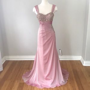 Val Stefani Misty Pink Crystal Aplique Gown (3)